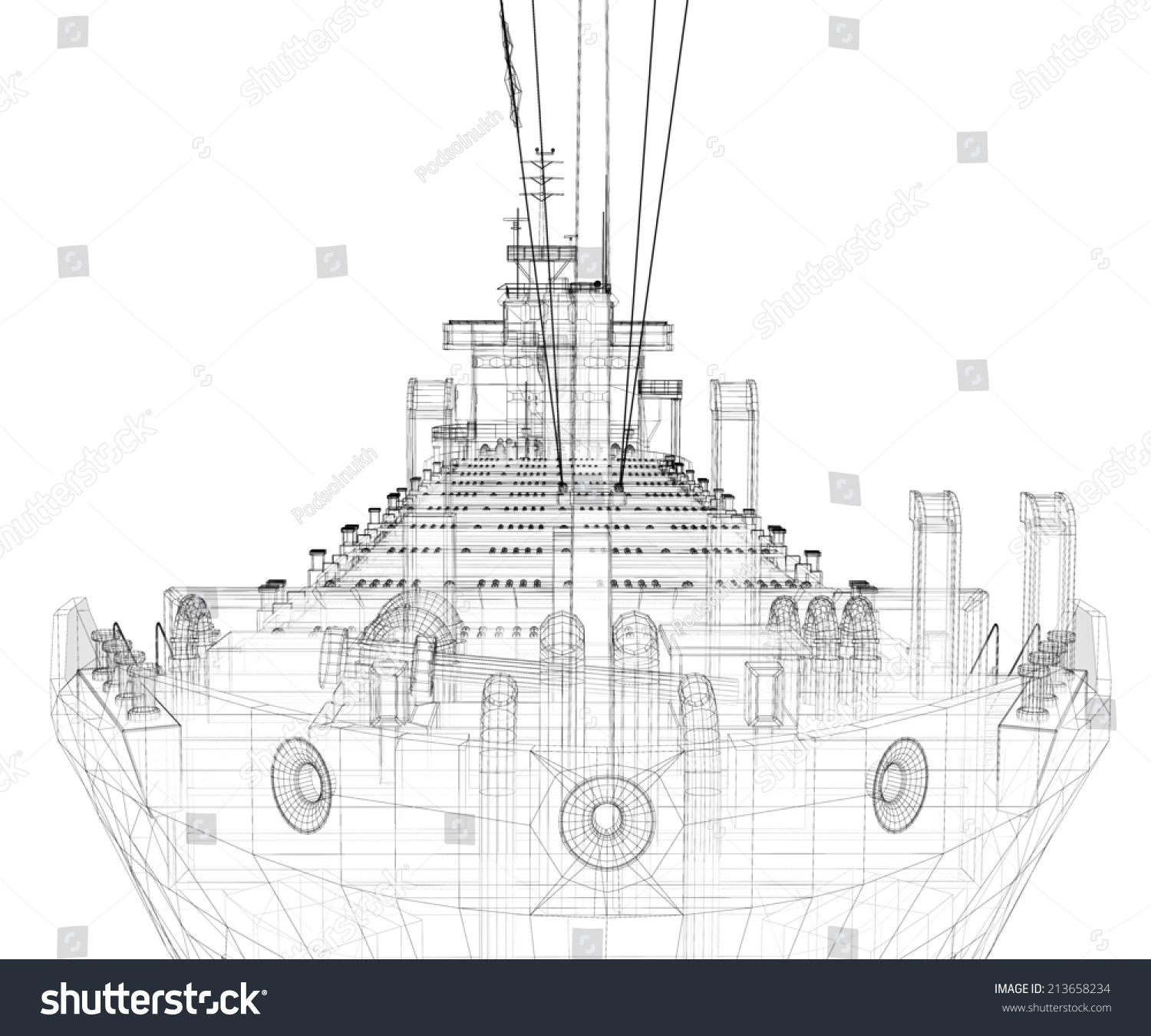 Barge Cargo Model Body Structure Wire Stock Illustration 213658234 ...