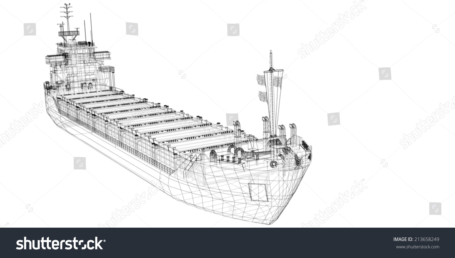 Barge Cargo Model Body Structure Wire Stock Illustration 213658249 ...