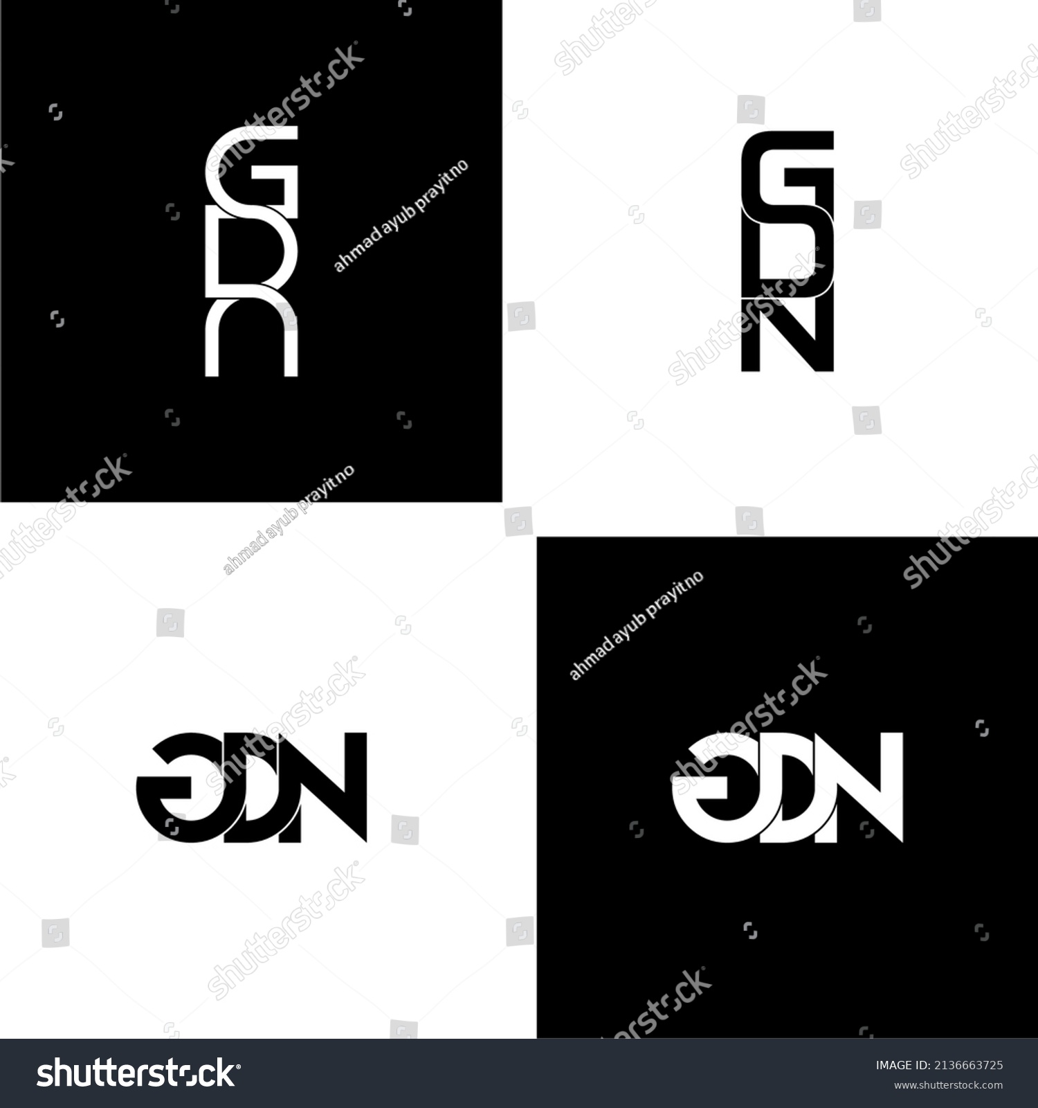 Gdn Initial Letter Monogram Logo Design Stock Vector (Royalty Free ...