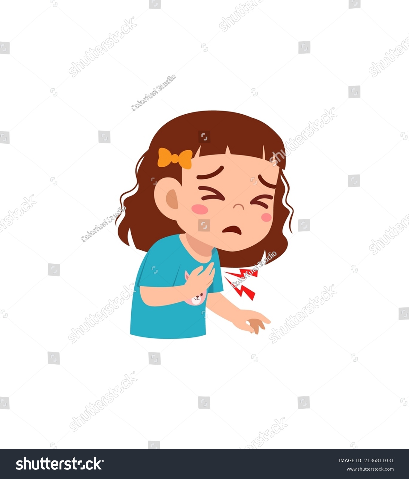 Little Kid Feel Unwell When Chest Stock Vector (Royalty Free ...