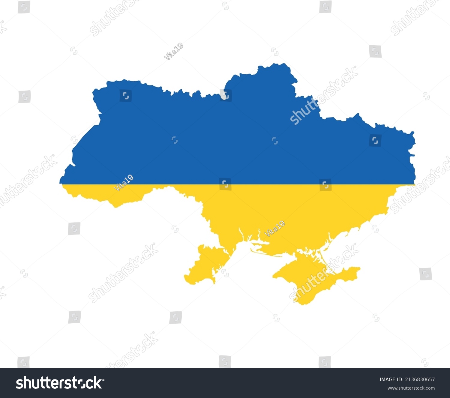 Illustration Ukrainian Map Stock Vector (Royalty Free) 2136830657 ...