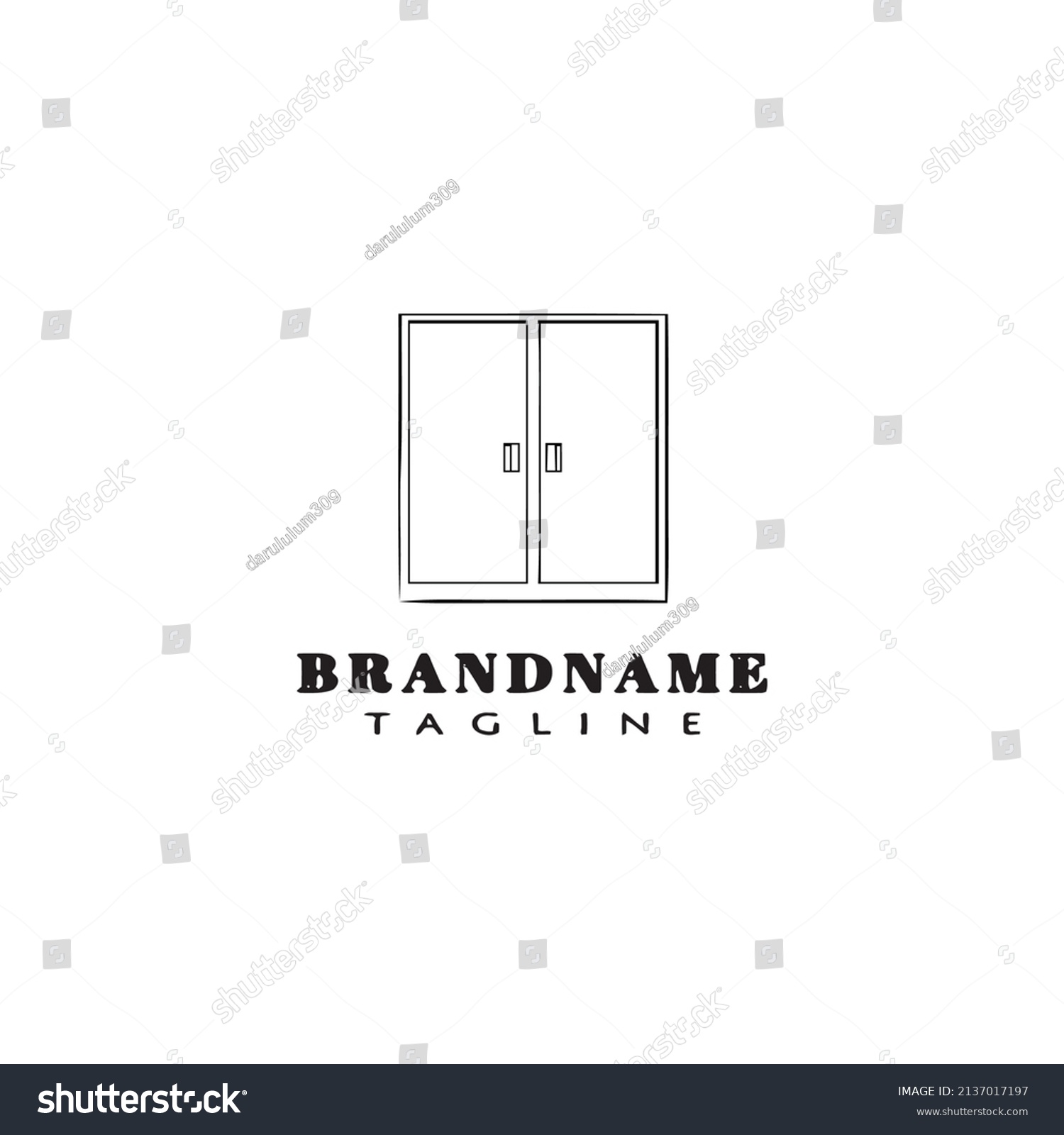 Wardrobe Logo Icon Design Template Black Stock Vector (Royalty Free ...