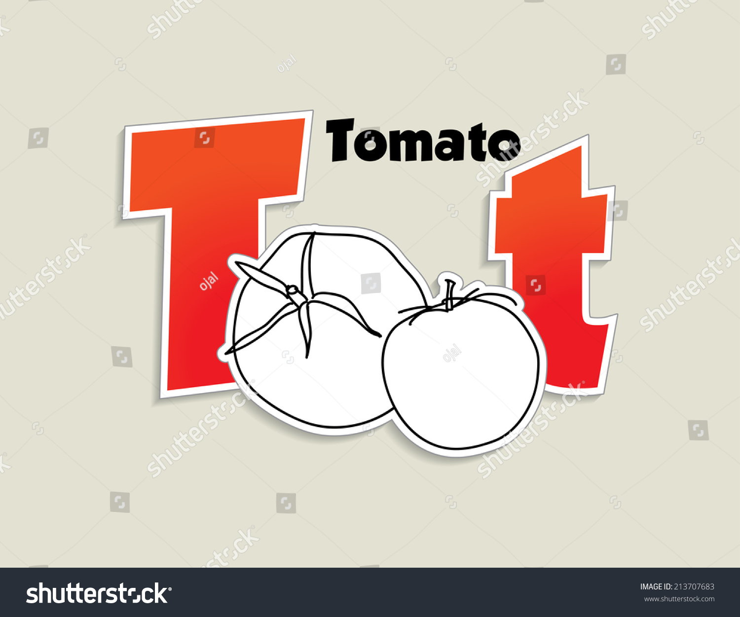 Fruits Vegetables Alphabet Letter T Vector Stock Vector (Royalty Free