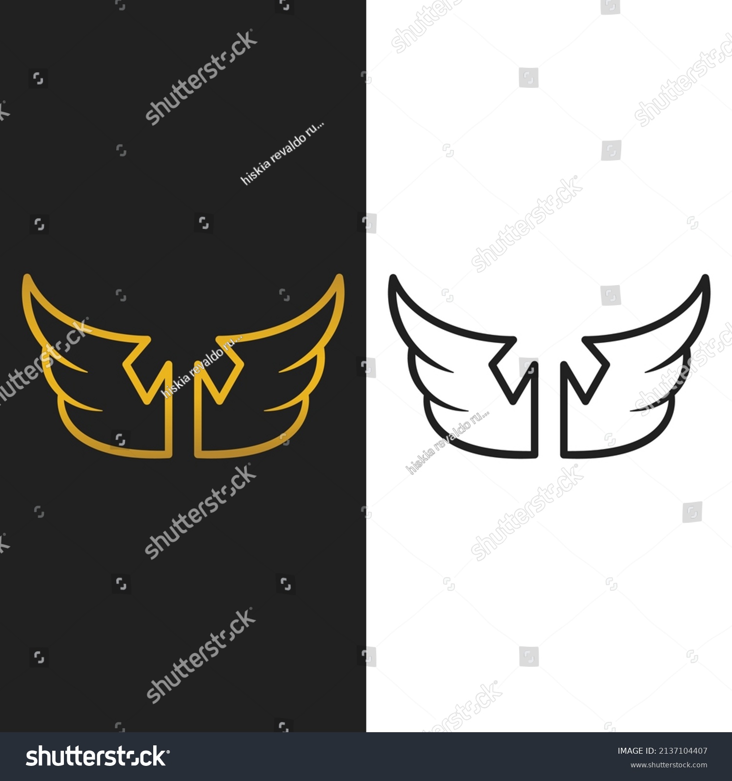 Minimal Wing Logo Design Golden Shapes Stock Vector (Royalty Free ...