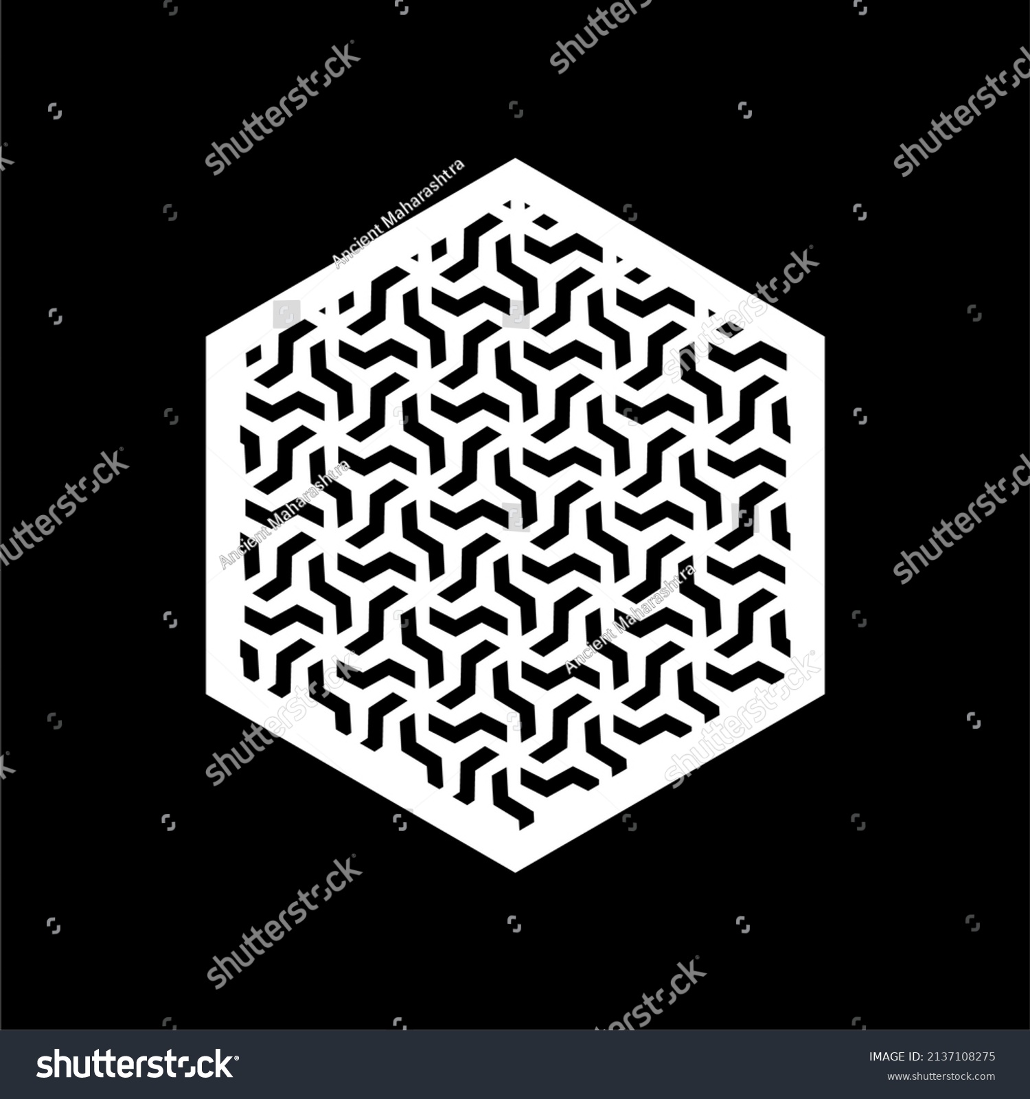 Round Shape Traditional Indian Wood Block Stock Vector (Royalty Free ...