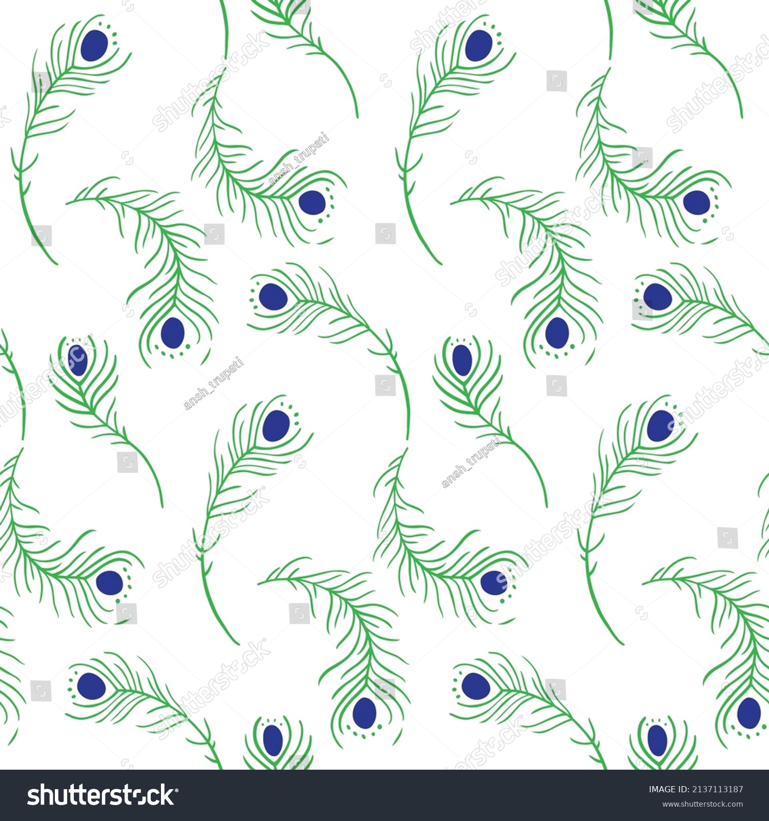 All Over Peacock Feather Vector Pattern Stock Vector (Royalty Free ...