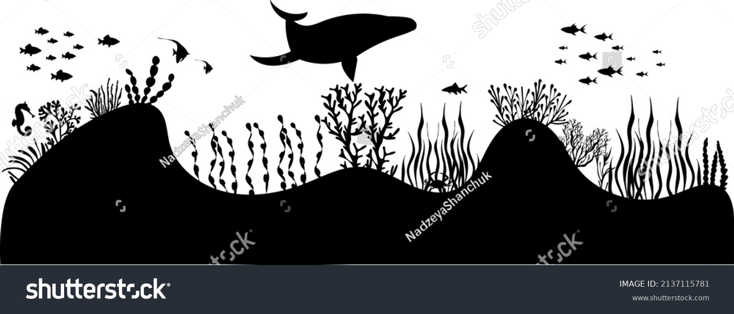 Bottom Sea Silhouette Isolated Vector Stock Vector (Royalty Free ...