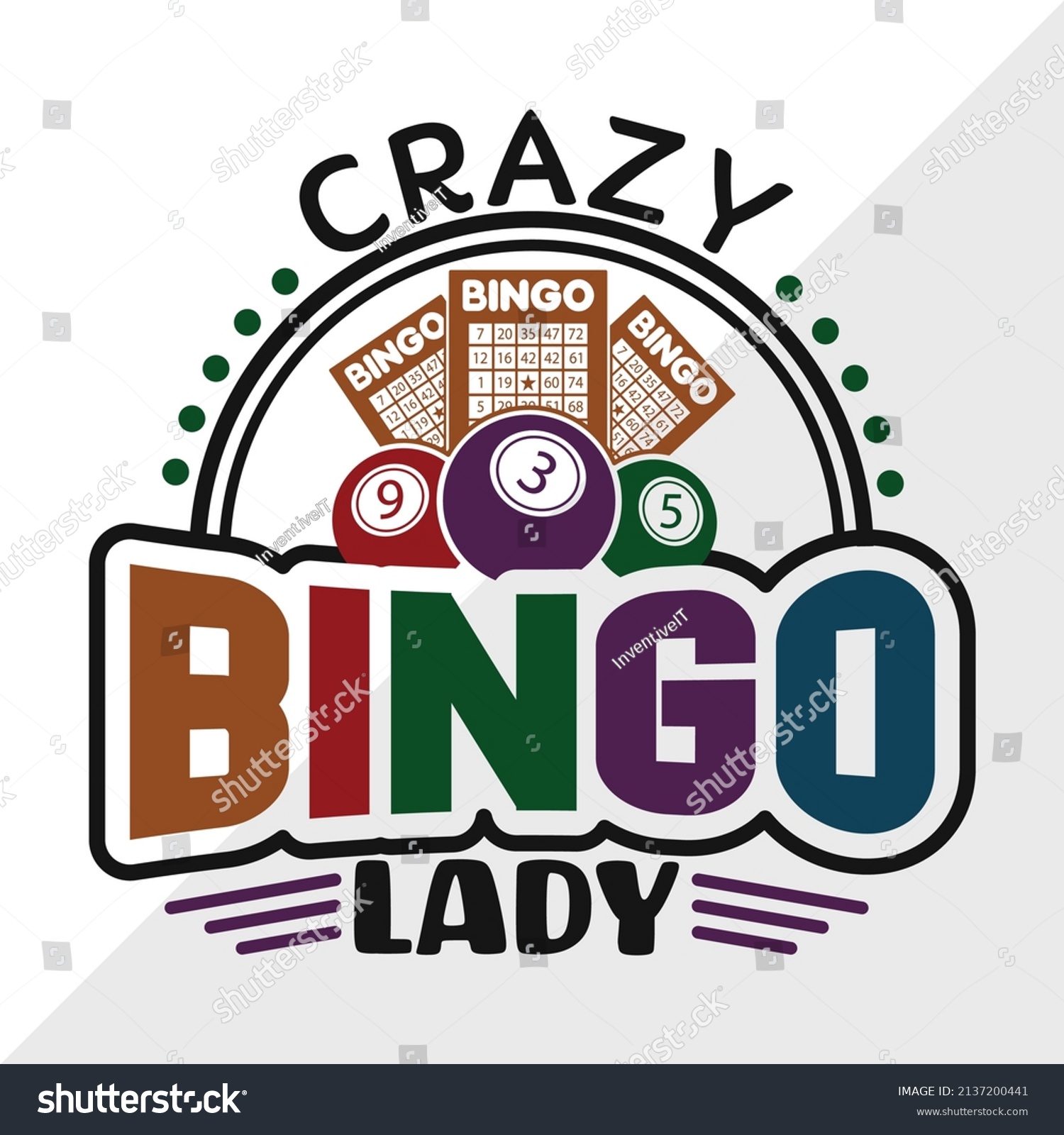 Crazy Bingo Lady Printable Vector Illustration Stock Vector (Royalty Free) ...