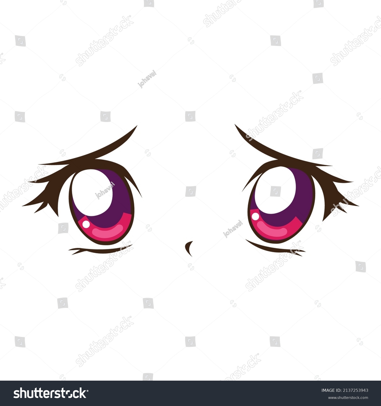 Anime Sad Eyes Cartoon Icon Stock Vector (Royalty Free) 2137253943 ...