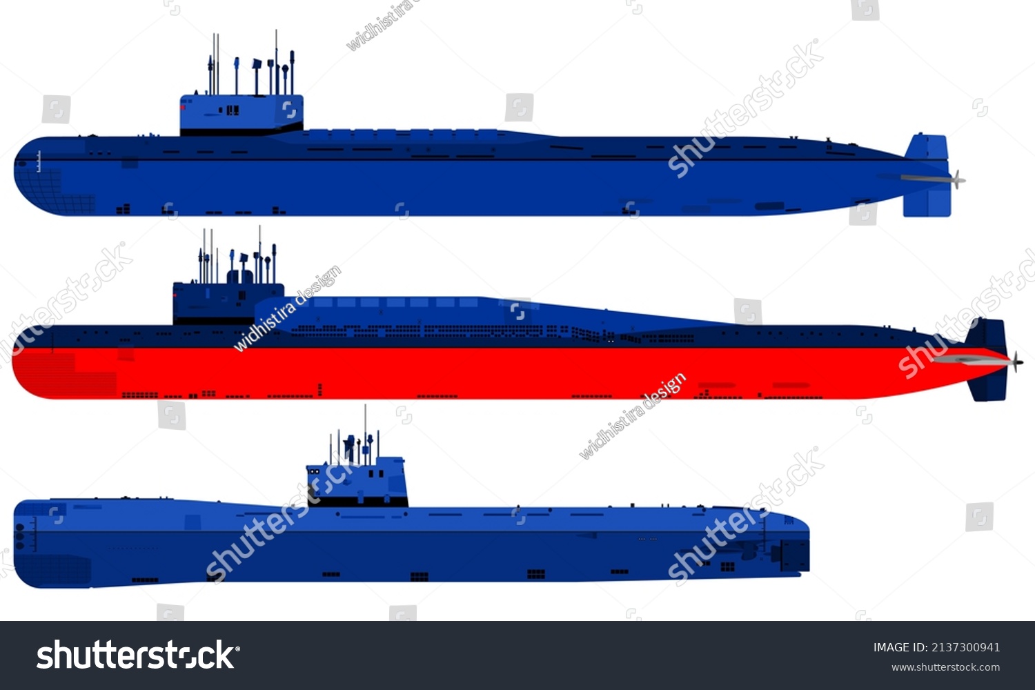 Cartoon Vector Various Types War Submarines Stock Vector (Royalty Free ...