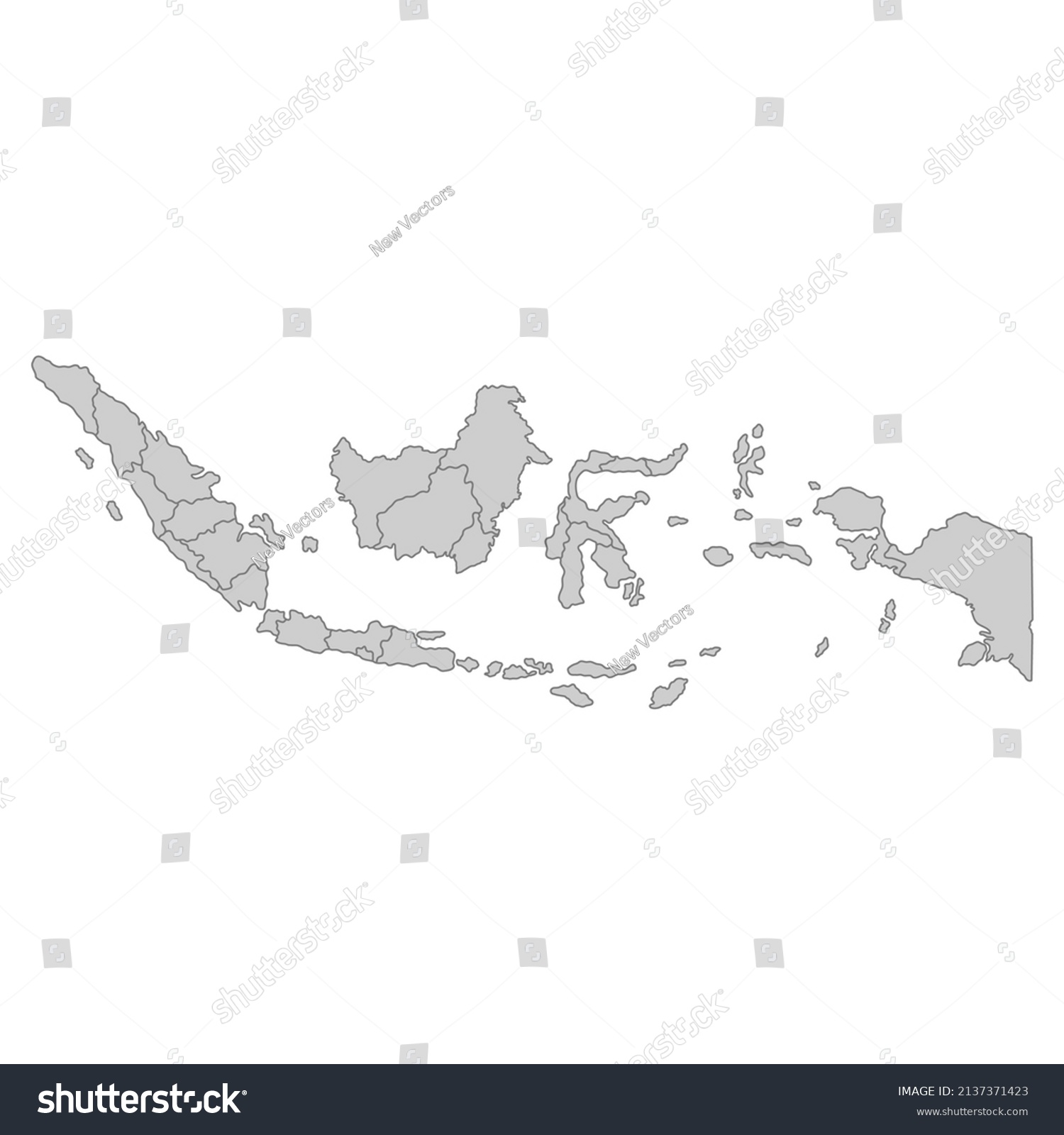 Outline Political Map Indonesia High Detailed Stock Vector Royalty   Stock Vector Outline Political Map Of The Indonesia High Detailed Vector Illustration 2137371423 