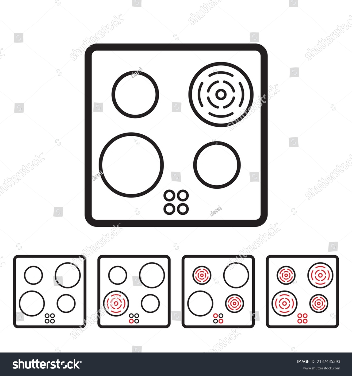 Induction Stove Cooker Top View Electric Stock Vector (Royalty Free ...