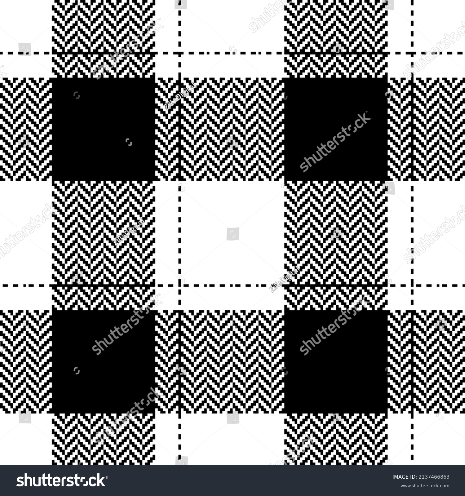 Buffalo Check Plaid Pattern Black White Stock Vector (Royalty Free ...