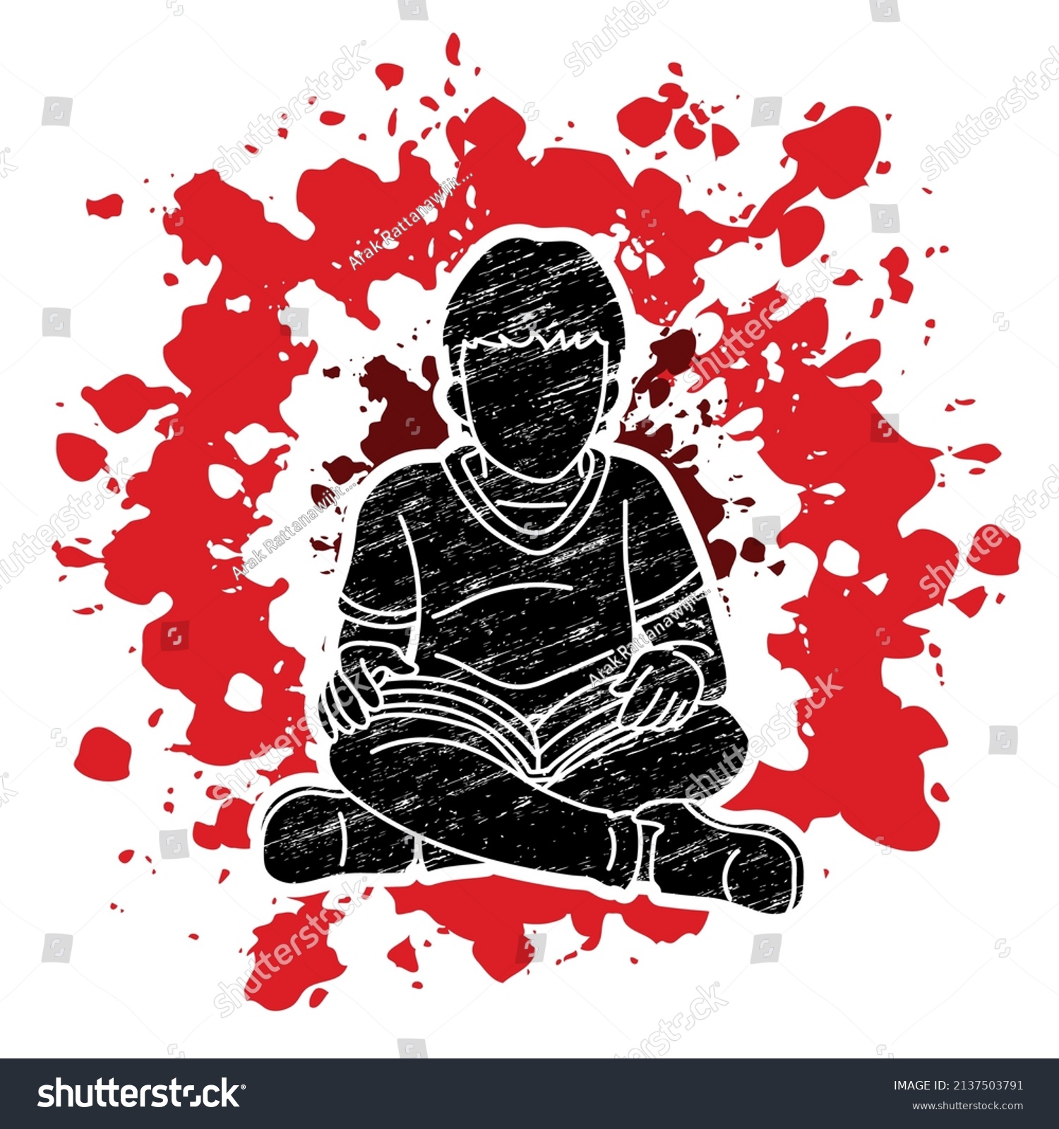 Boy Reading Book Cartoon Graphic Vector Stock Vector (Royalty Free