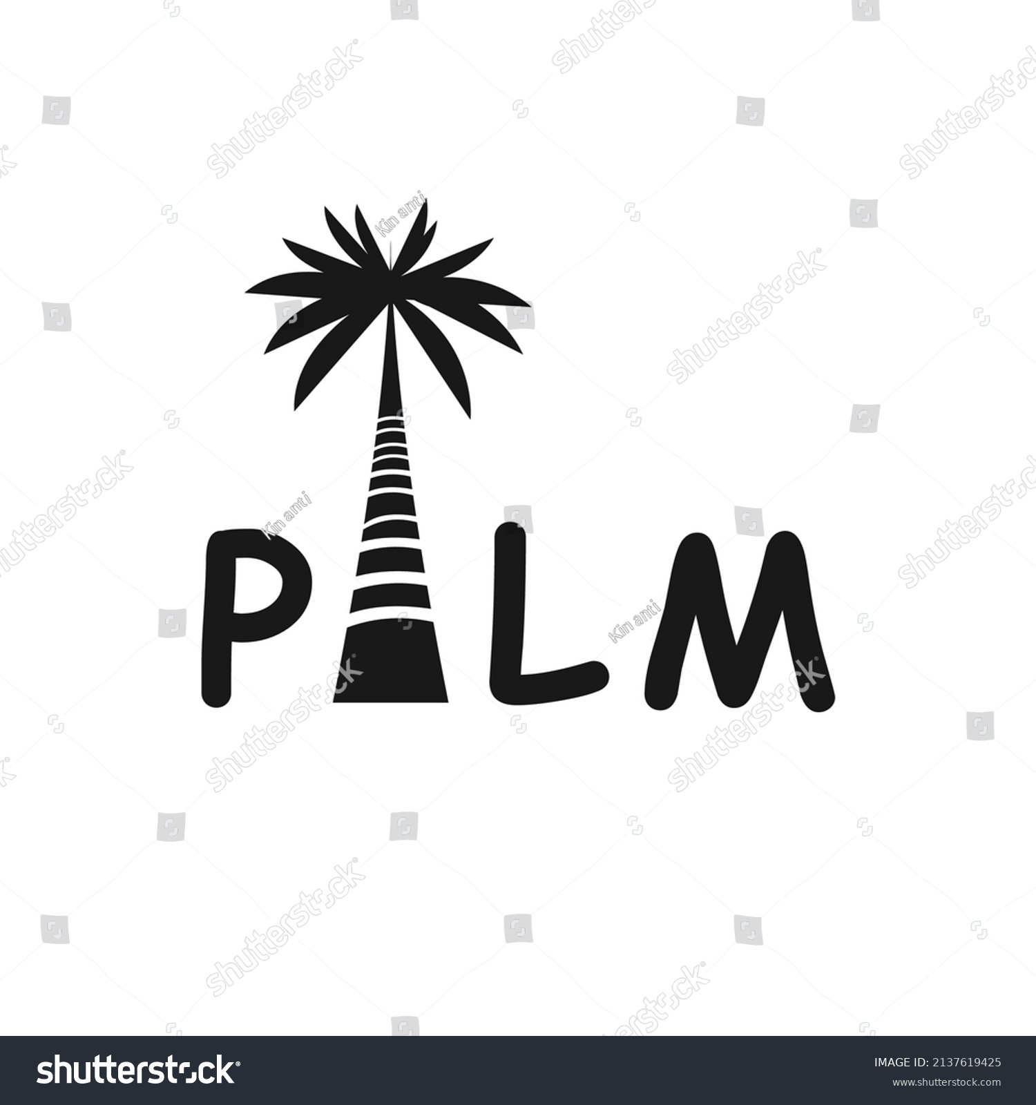 Palm Tree Silhouette Text Palm Vector: เวกเตอร์สต็อก (ปลอดค่าลิขสิทธิ์ ...