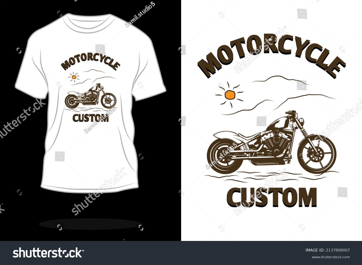 Motorcycle Custom Retro T Shirt Design Stock Vector Royalty Free 2137808007 Shutterstock 