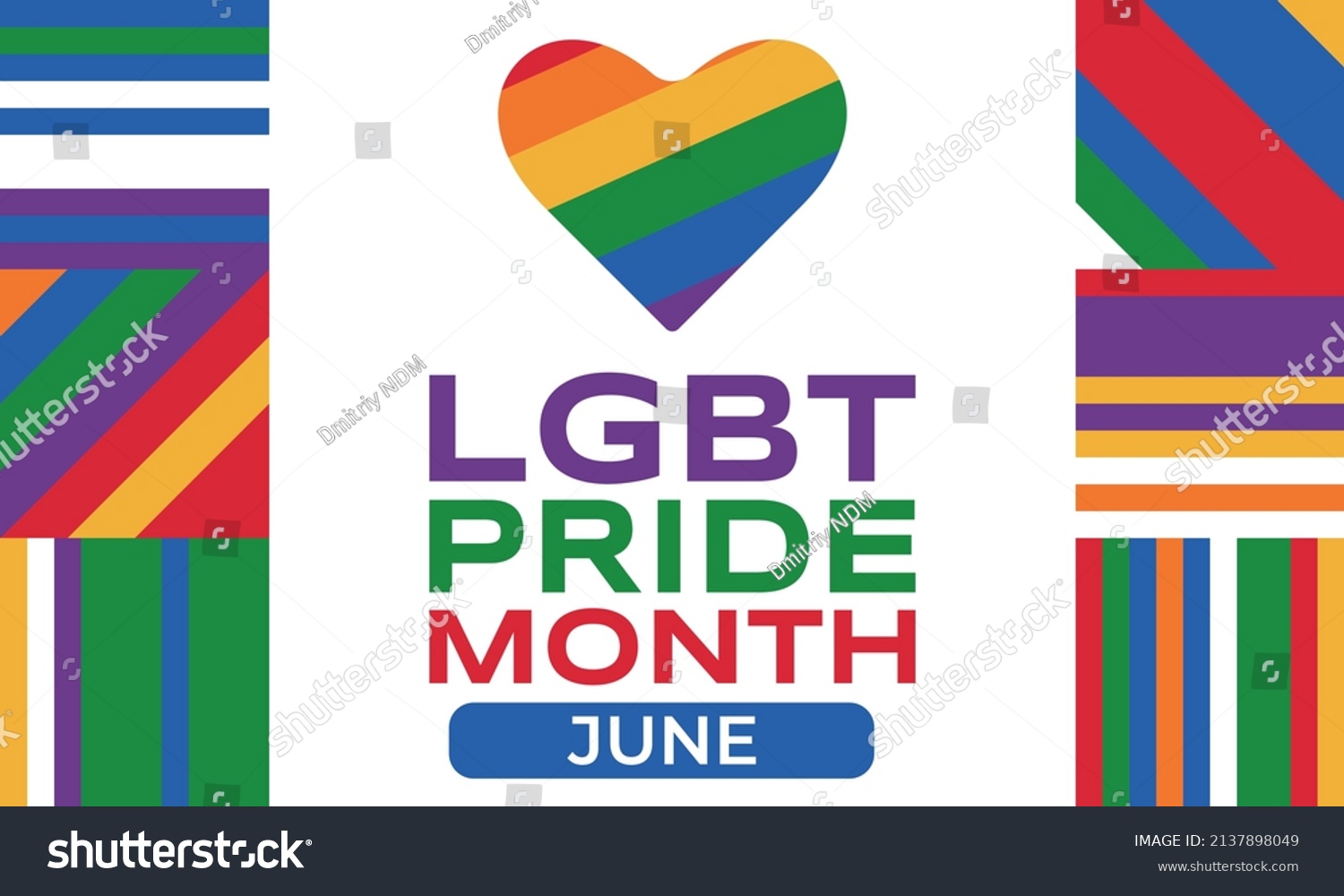 Lgbt Pride Month June Lgbt Flag Stock Vector (Royalty Free) 2137898049 ...