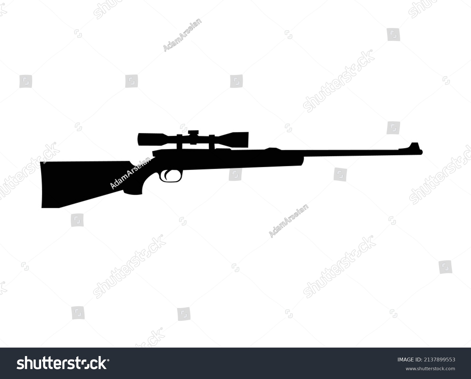 Sniper Rifle Silhouette High Vector Stock Vector (Royalty Free ...