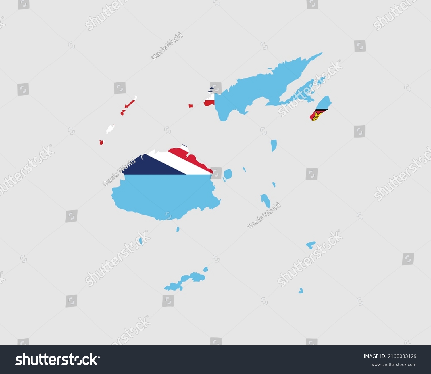 Stock Vector Fiji Map Flag Map Of Fiji With The Fijian Country Banner Vector Illustration 2138033129 