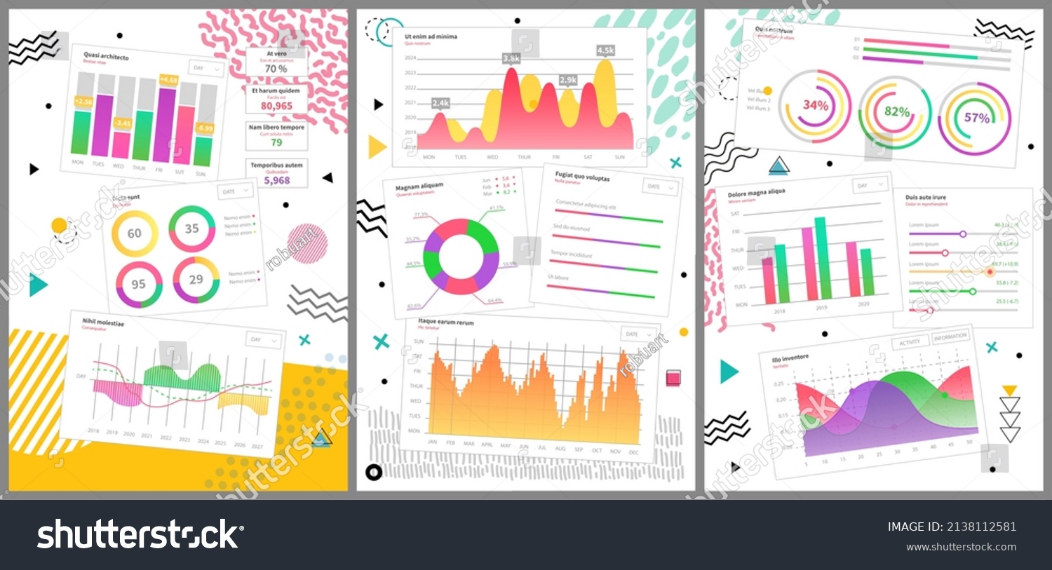 Infographic Chart Vector Template Annual Statistics Stock Vector ...