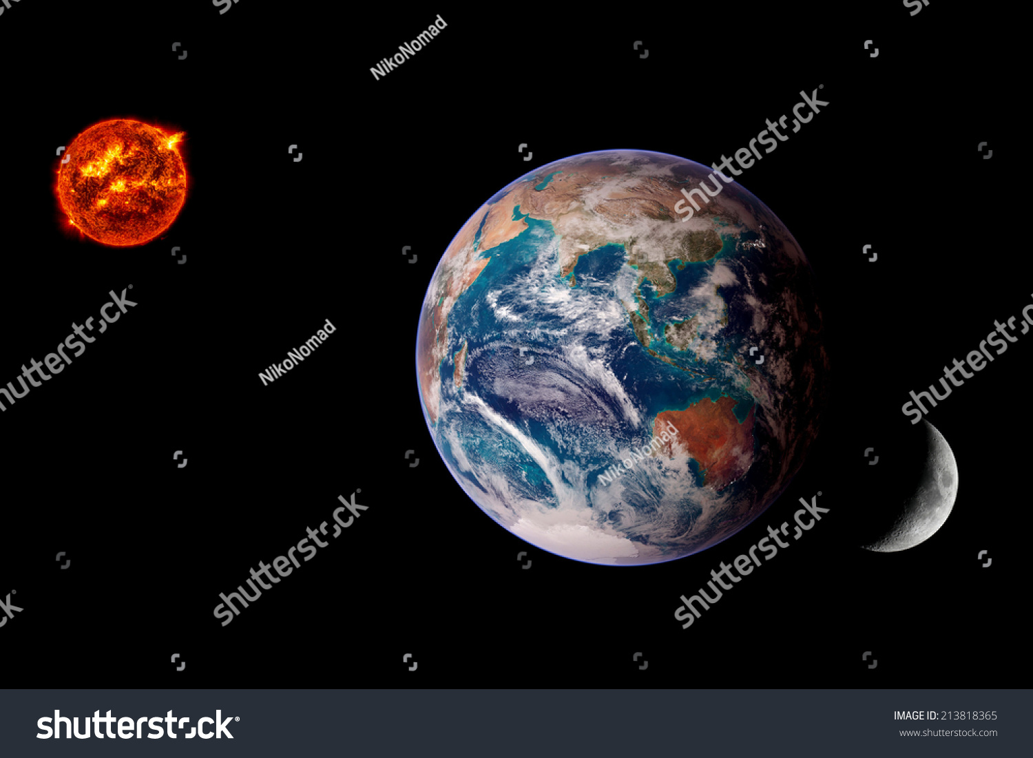 Earth Sun Moon Lunar Eclipse Space Stock Photo 213818365 | Shutterstock