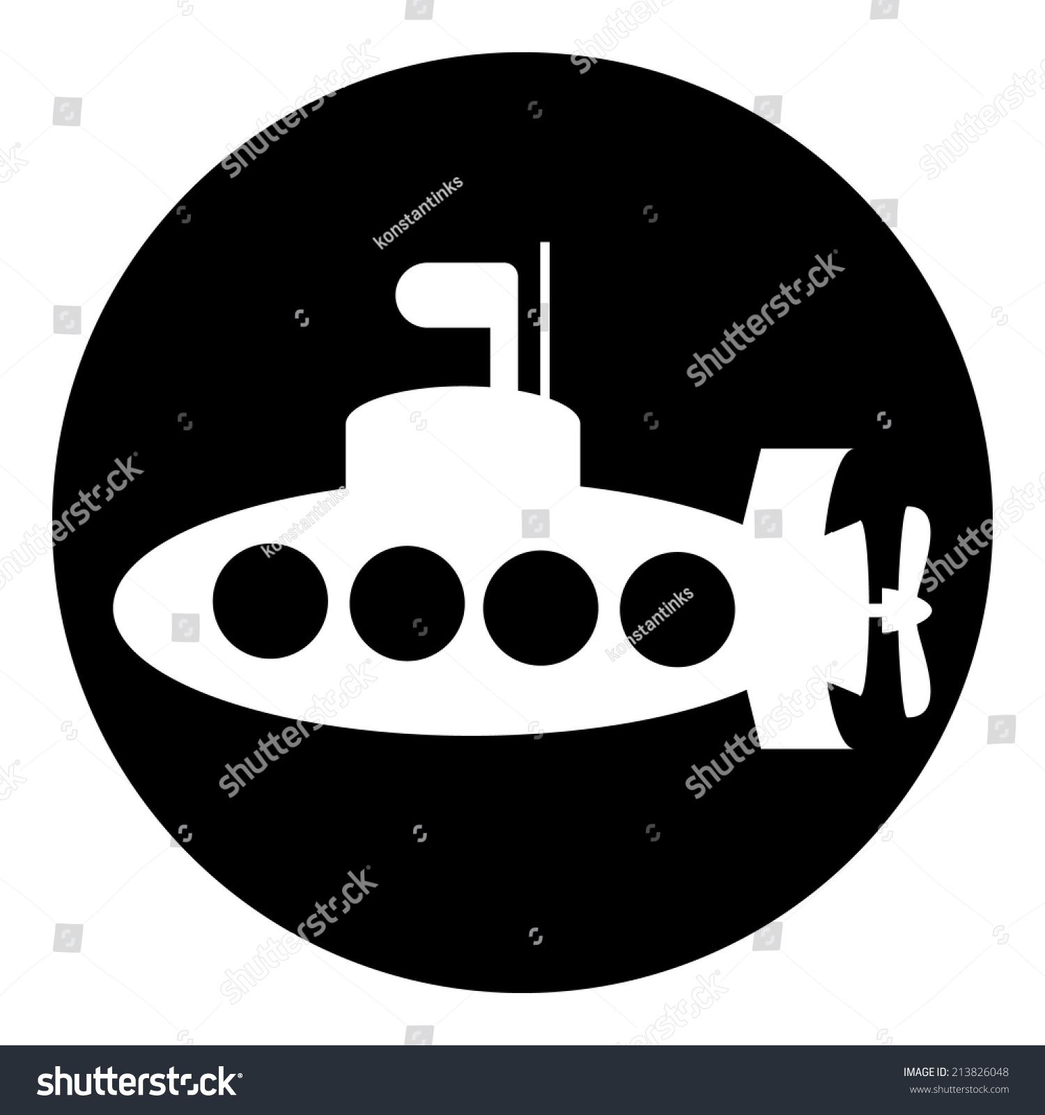 Submarine Button On White Background Vector Stock Vector (Royalty Free ...