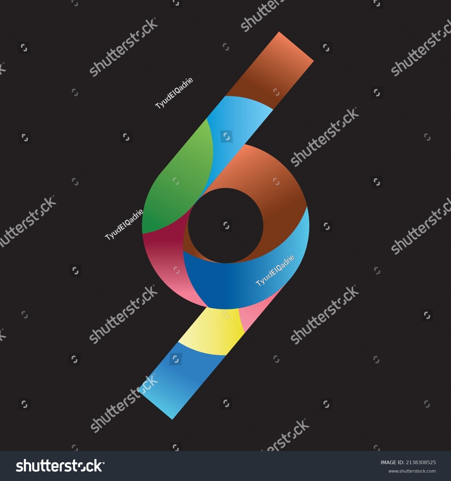 Number 69 Logo Color Illustration Stock Vector (Royalty Free