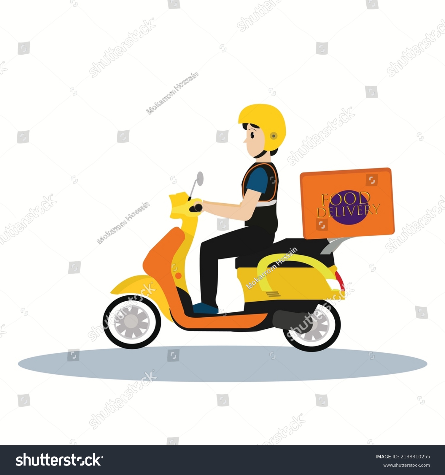 Food Food Delivery Boy Logo Stock Vector (Royalty Free) 2138310255 ...