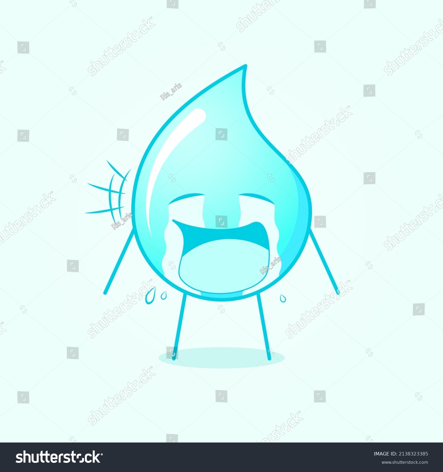 Cute Water Cartoon Crying Expression Tears Stock Vector (Royalty Free ...