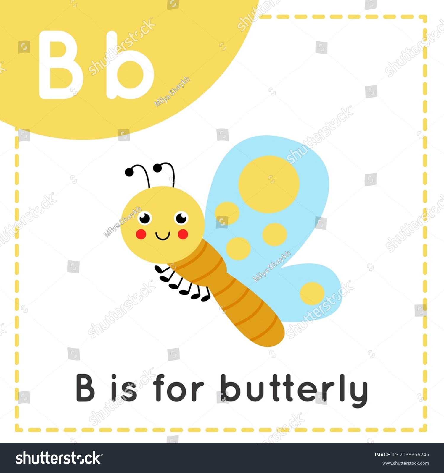 Animal Alphabet Flashcard Children Learning Letter Stock Vector ...