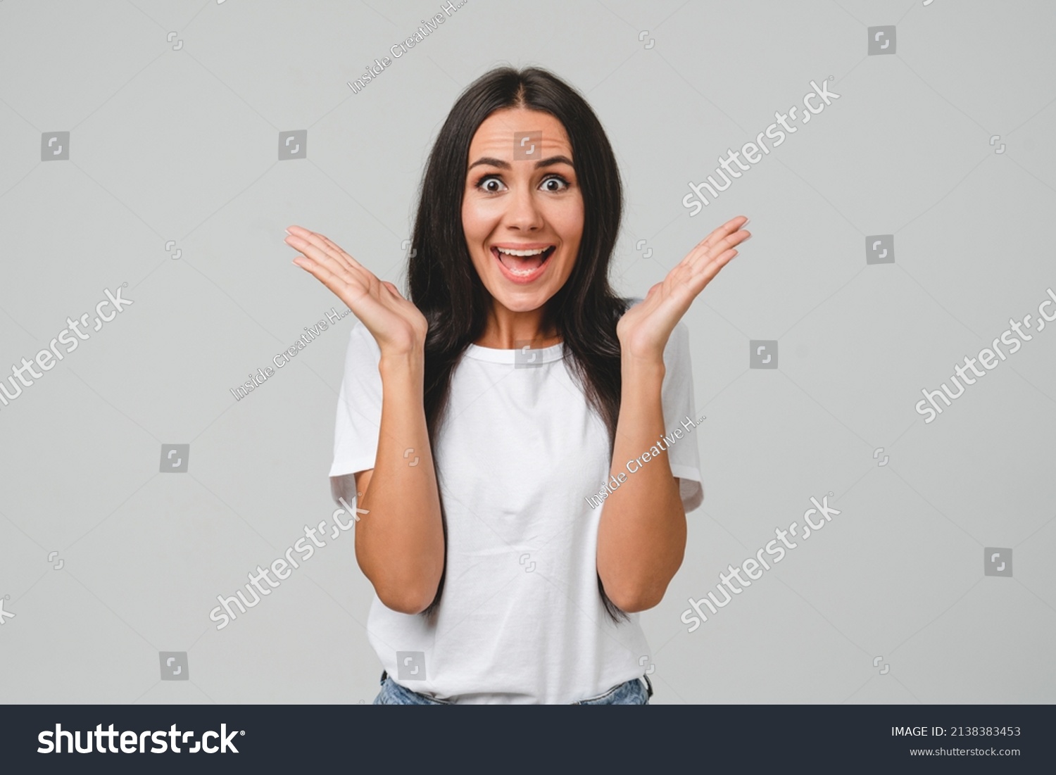 Shocked Impressed Extremely Happy Surprised Caucasian Stock Photo ...