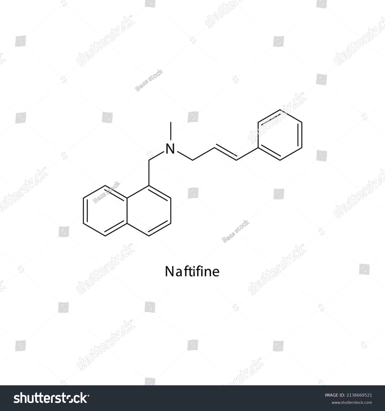 Naftifine Molecular Structure Flat Skeletal Chemical Stock Vector ...