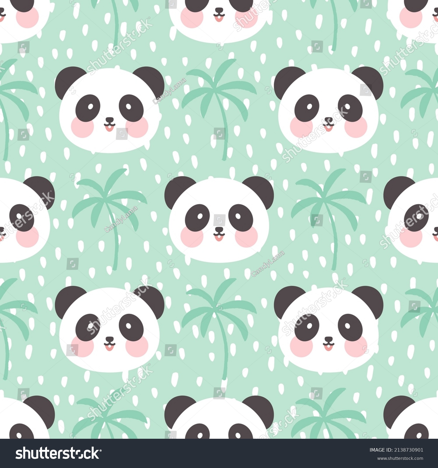 Cute Panda Bear Head On Pastel Stock Vector (Royalty Free) 2138730901 ...