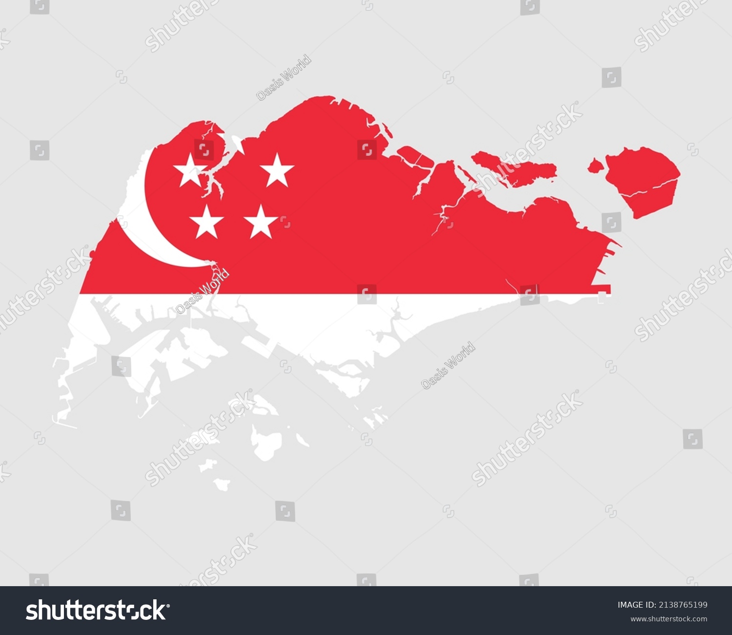 Singapore Flag Map Map Republic Singapore Stock Vector (Royalty Free ...