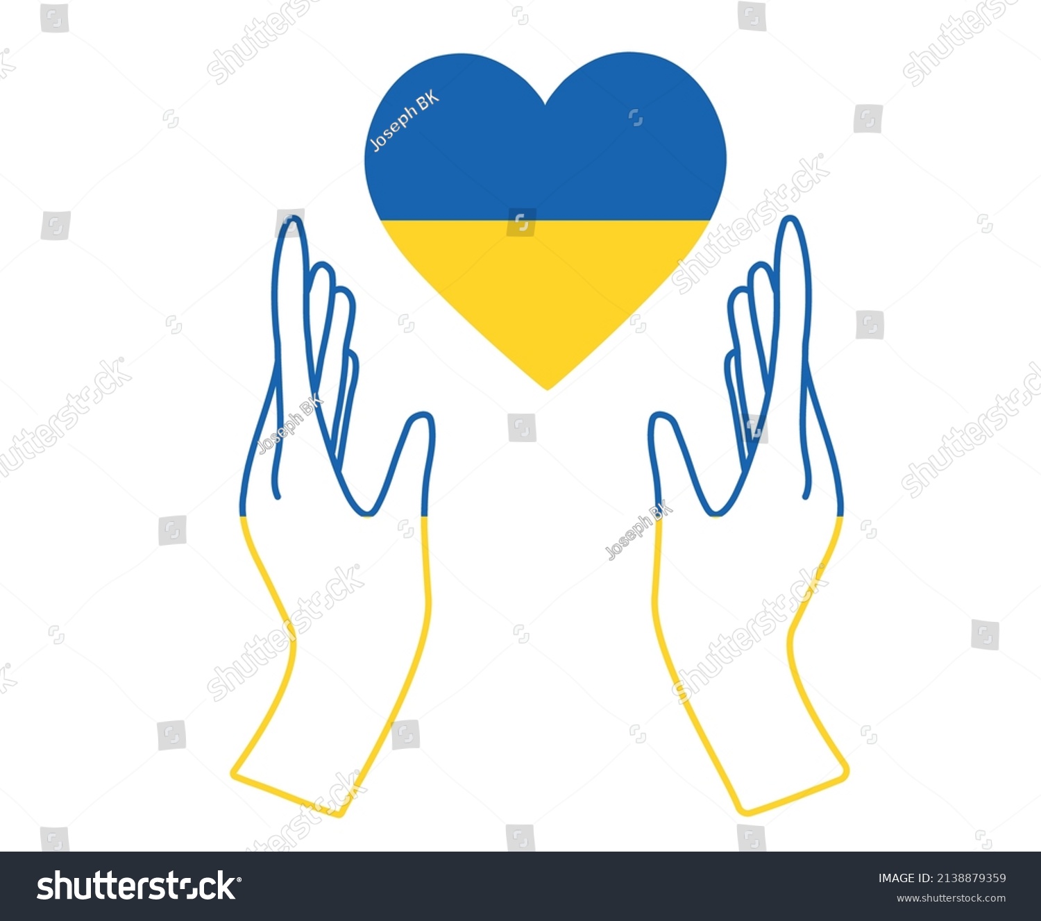 Ukraine Flag Emblem Heart Hands Symbol Stock Vector (Royalty Free ...