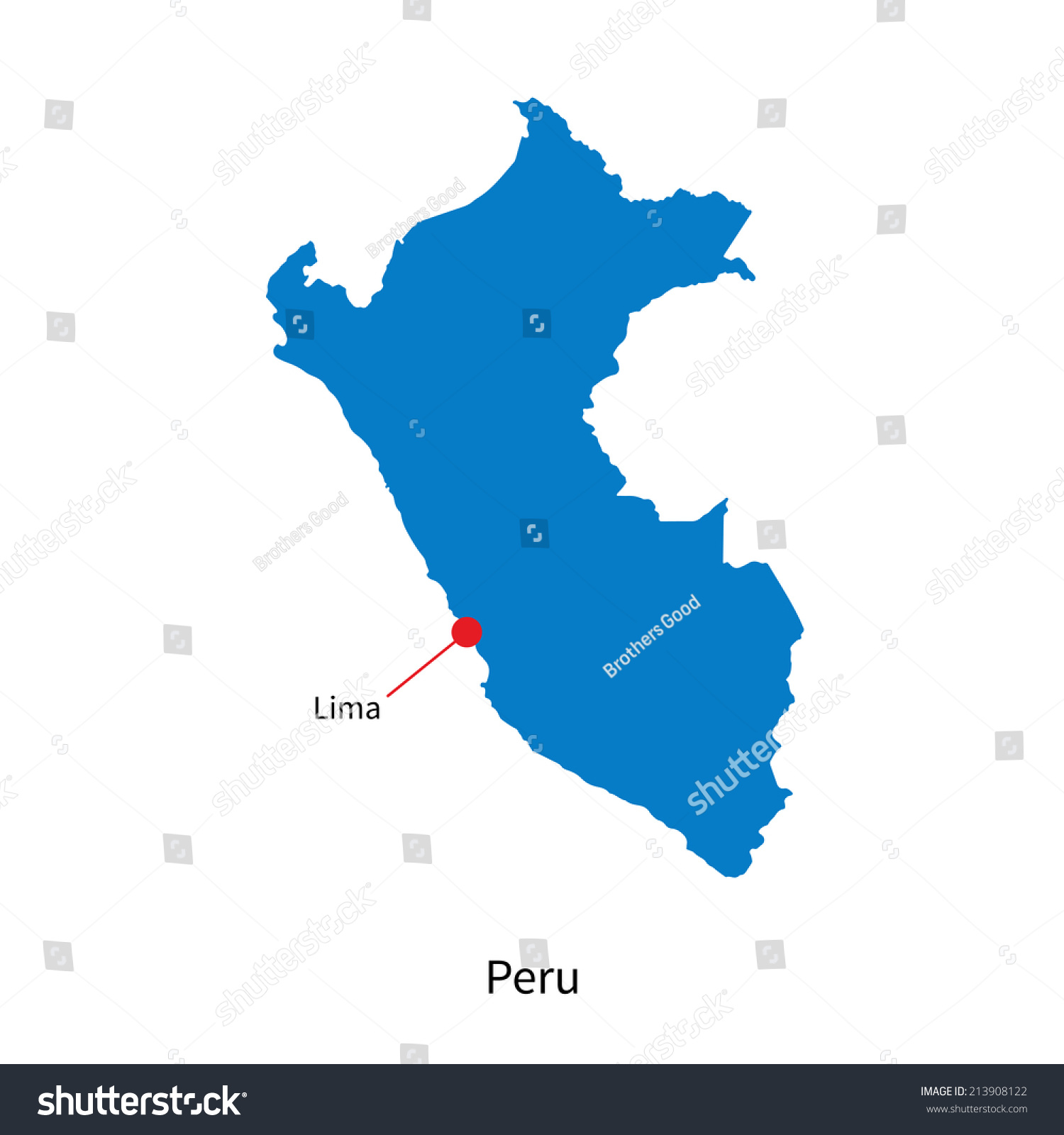 Capital Of Peru Map Detailed Vector Map Peru Capital City Stock Vector (Royalty Free) 213908122  | Shutterstock