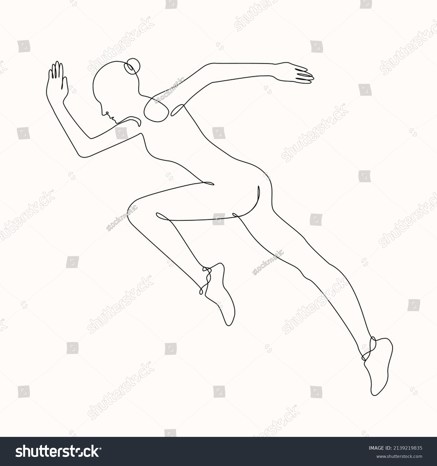 Runner Woman Continuous Line Art Drawing Stock Vector (Royalty Free ...