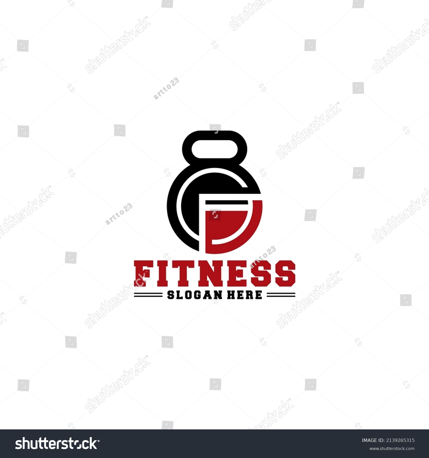 Fitness Logo Template White Background Stock Vector (Royalty Free ...