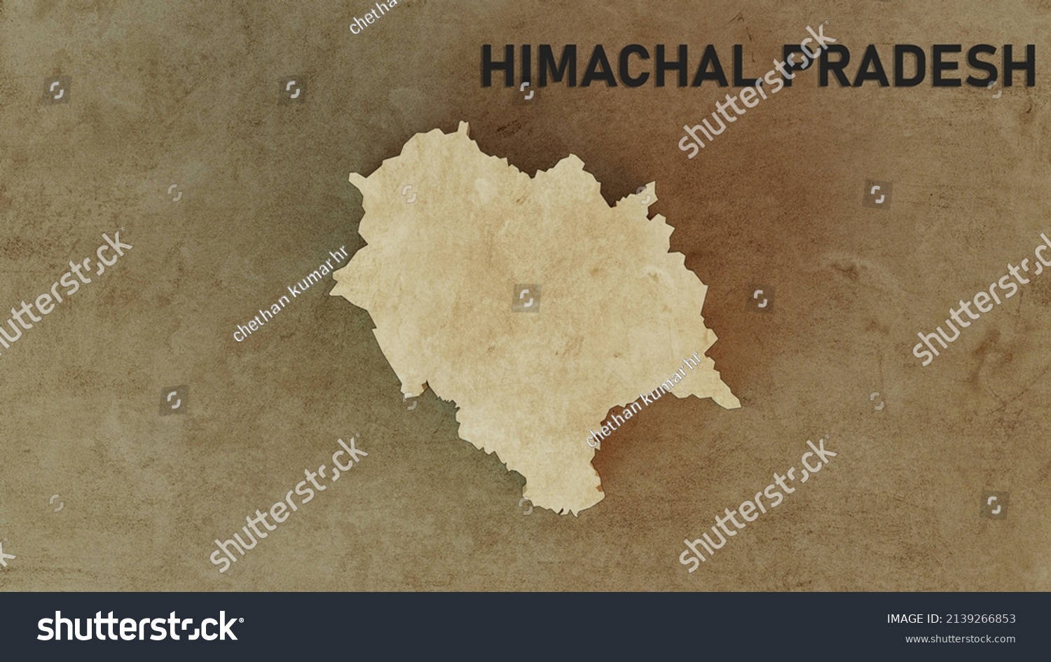 Himachal Pradesh Map 3d Rendered Illustration Stock Illustration ...