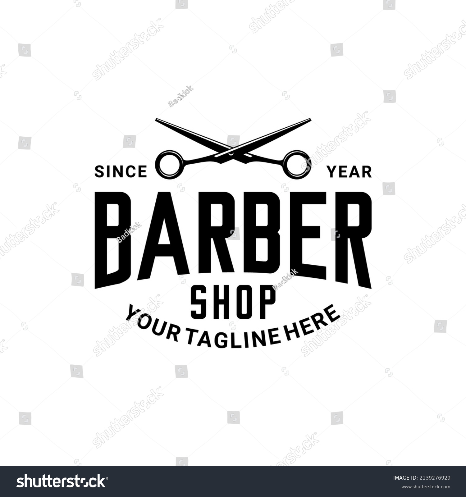 Barbershop Logo Vector Scissors Vector Stock Vector (Royalty Free ...