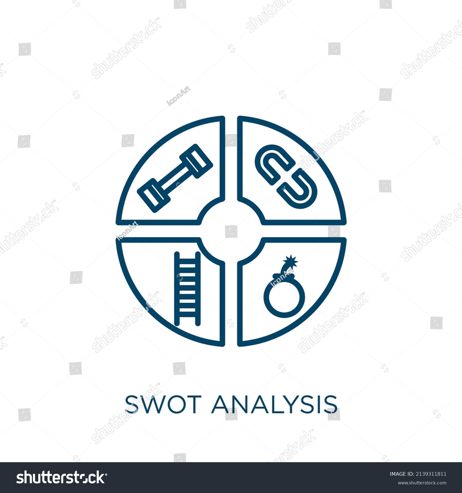 Swot Analysis Icon Thin Linear Swot Stock Vector (royalty Free 