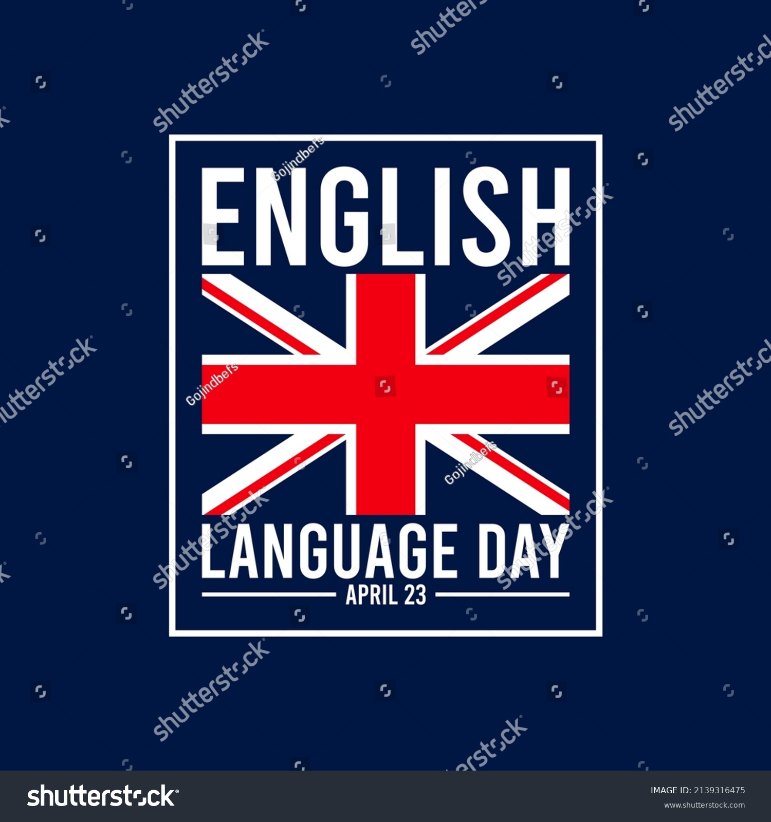 Vector Illustration English Language Day Poster Stock Vector (Royalty