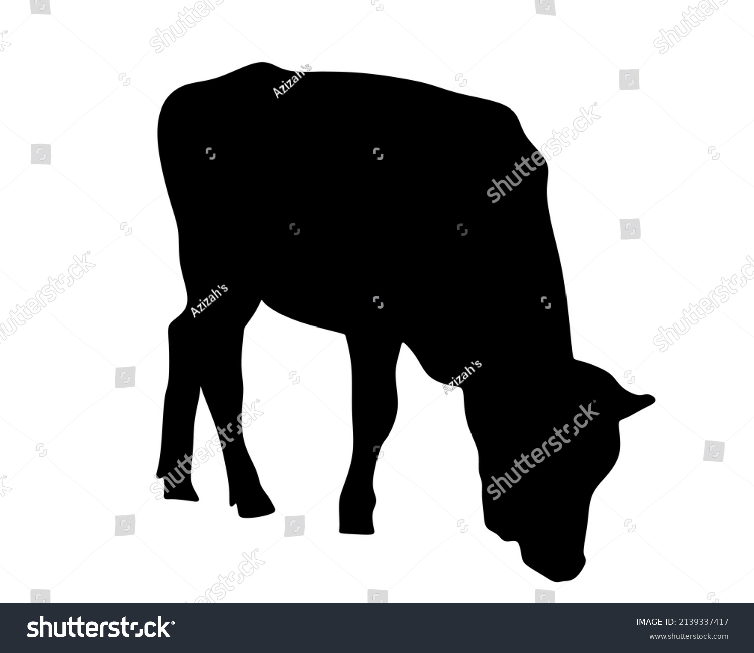 Cow Silhouette Isolated On White Background Stock Vector (Royalty Free ...