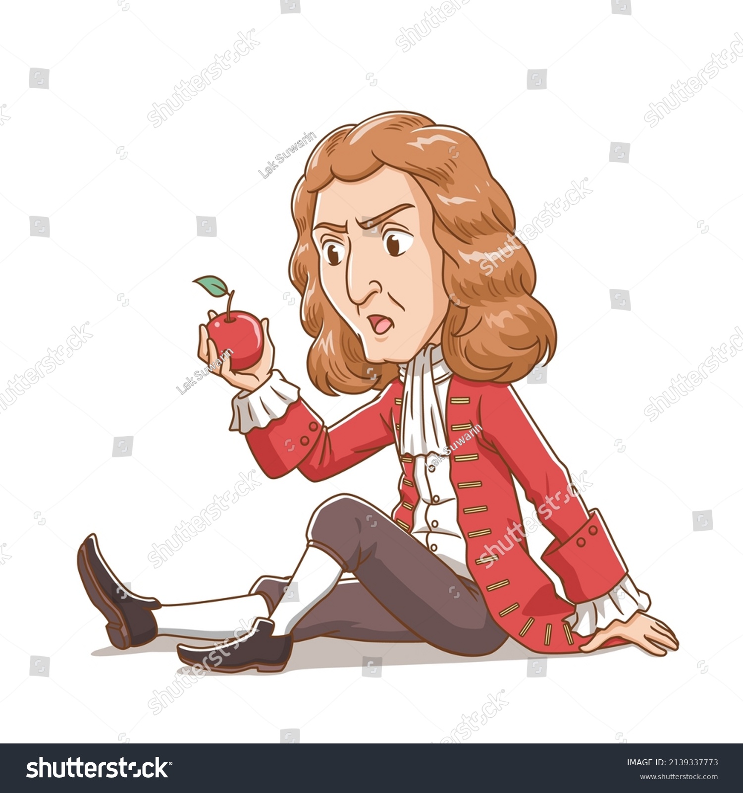 Caricatura De Sir Isaac Newton Mirando Vector De Stock Libre De Regalías 2139337773 2326