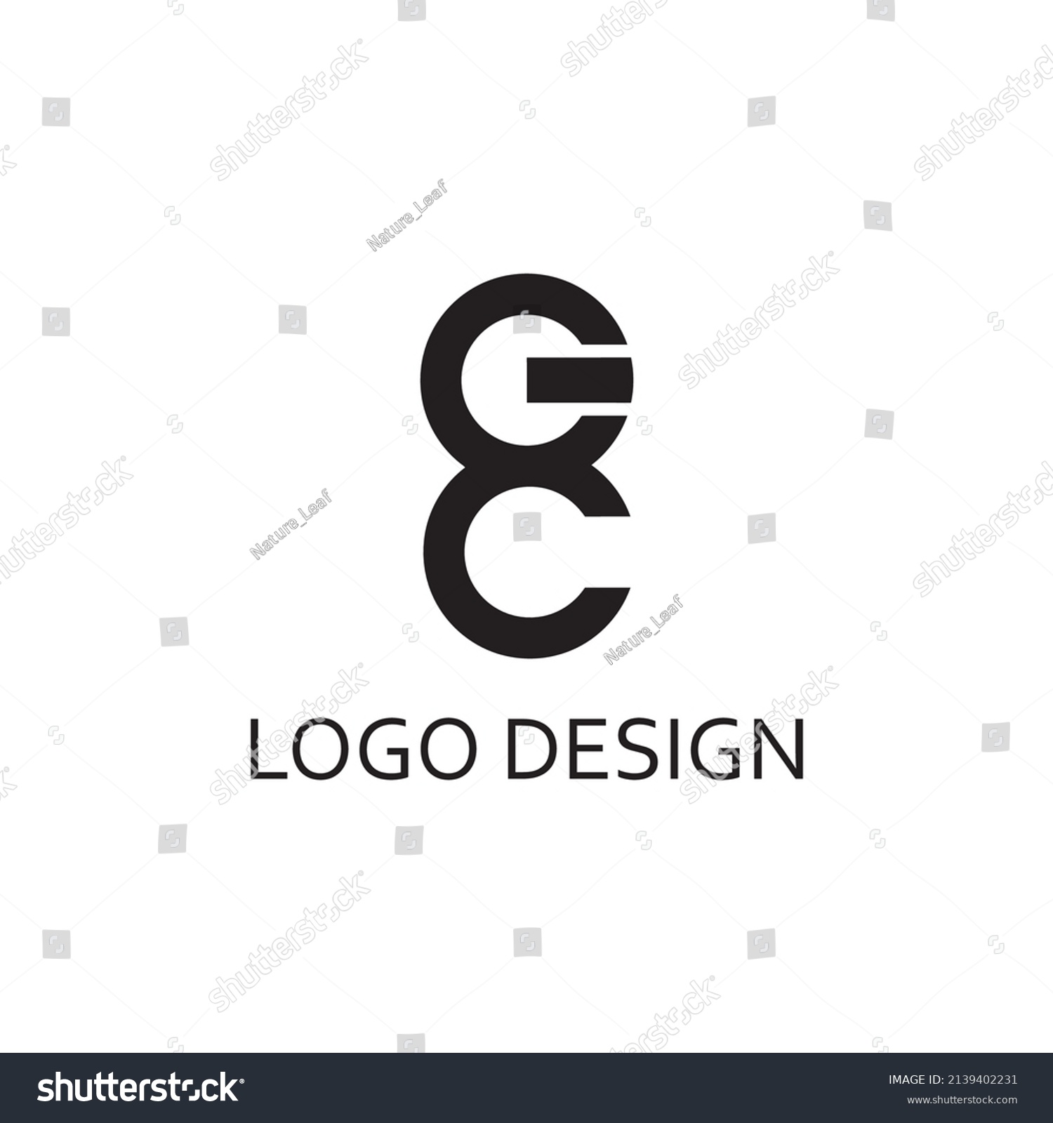 Letter G C Logo Design Template Stock Vector (Royalty Free) 2139402231 ...