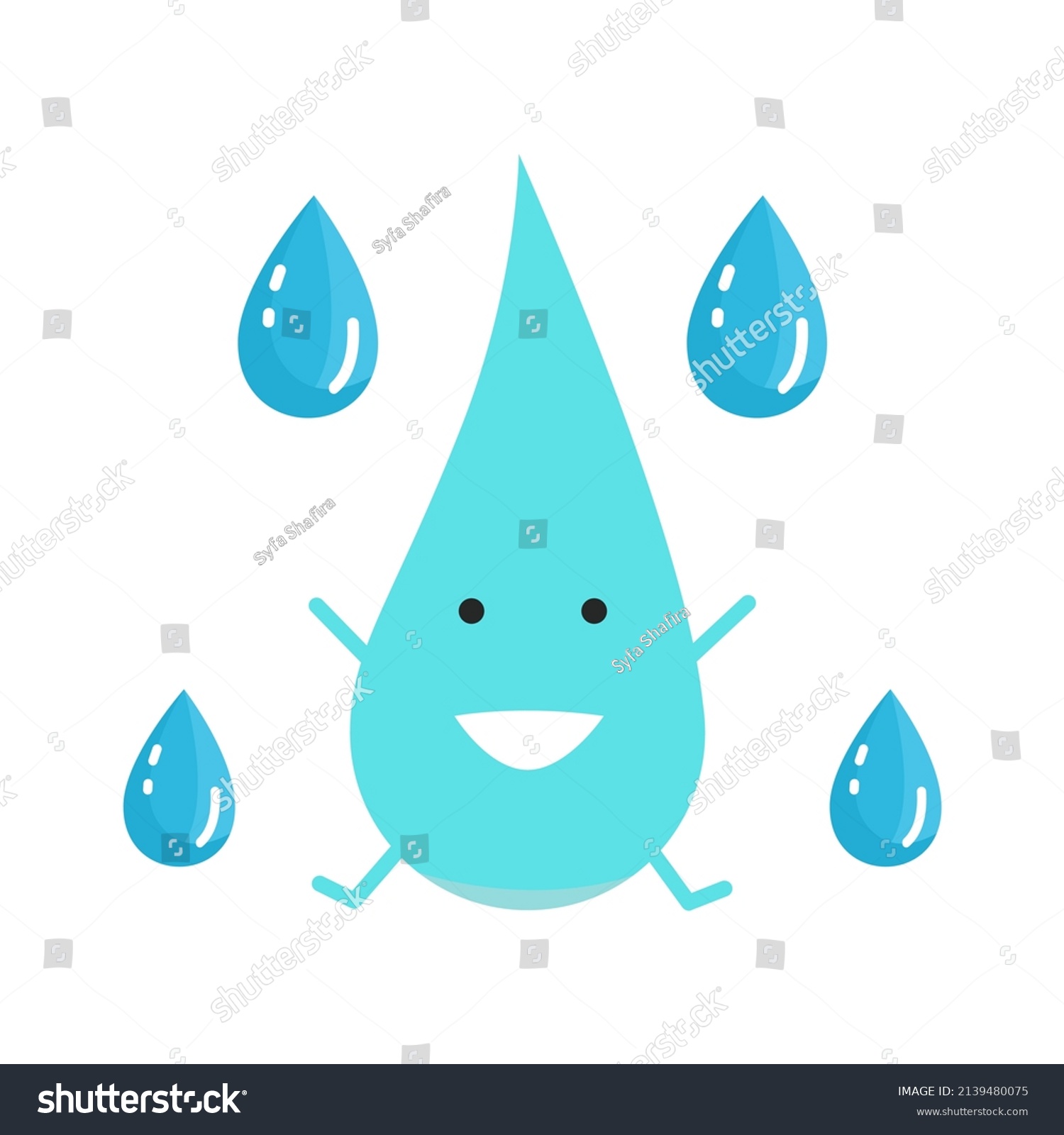 Cute Water Drop Cartoon Vector Image Stock Vector (Royalty Free ...