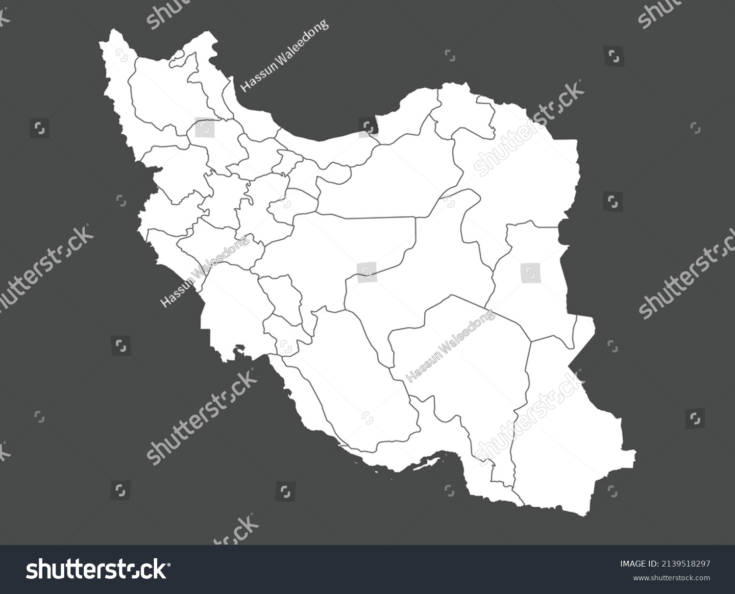 Iran Map Vector White Color Isolated Stock Vector (Royalty Free ...