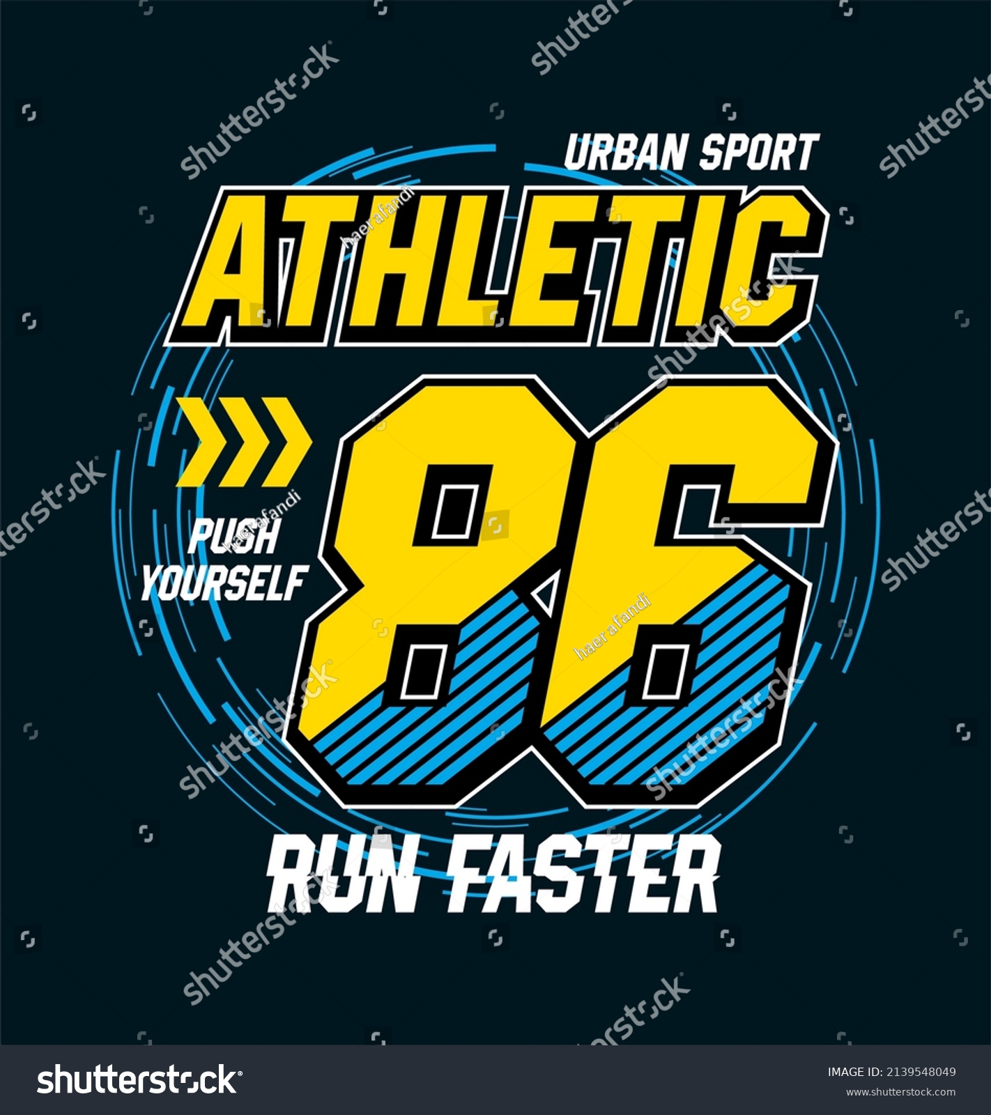 Typography Slogan Athletic 86 Vector Print Stock Vector (Royalty Free ...