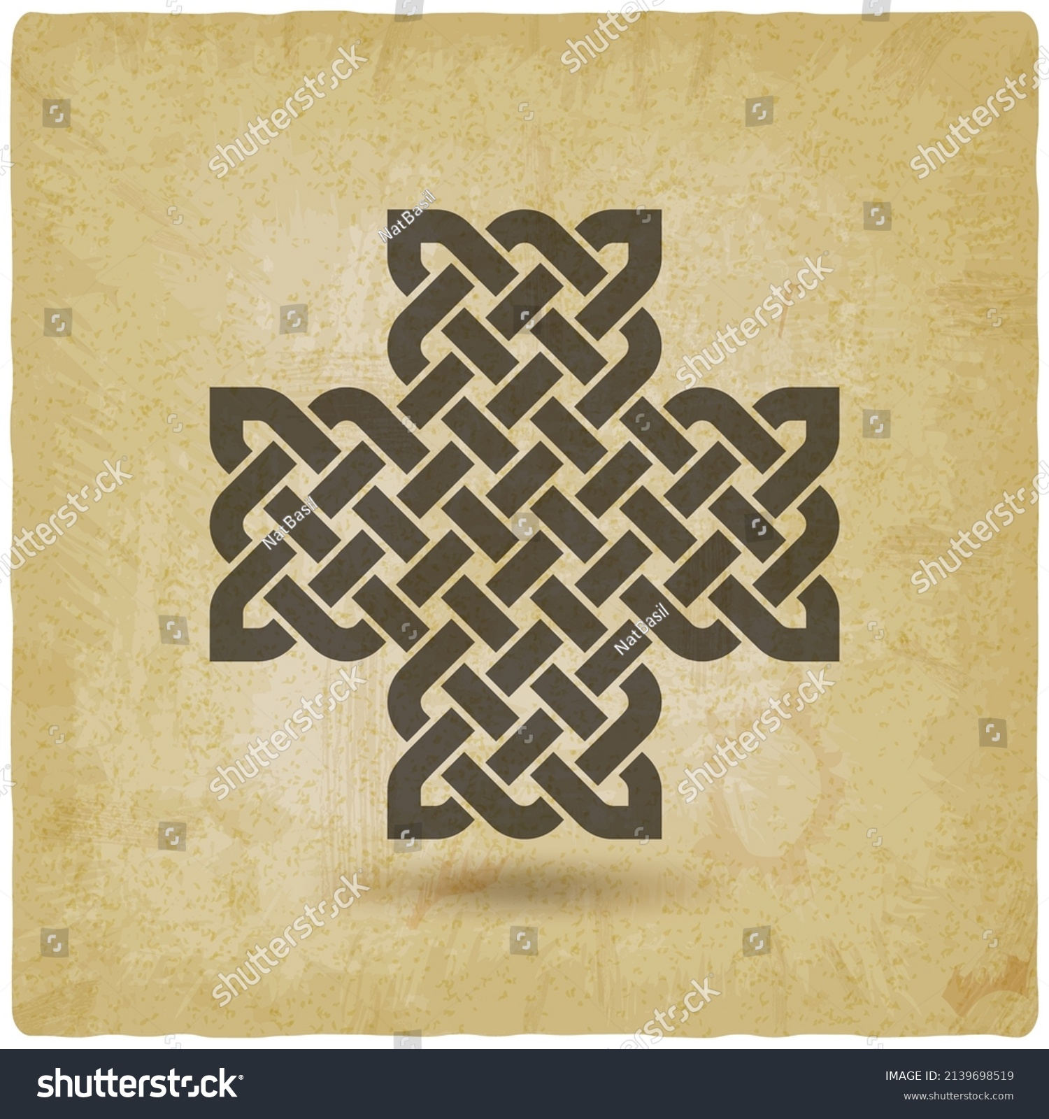 Celtic Weaving Shape Cross On Vintage Stock Vector (Royalty Free ...