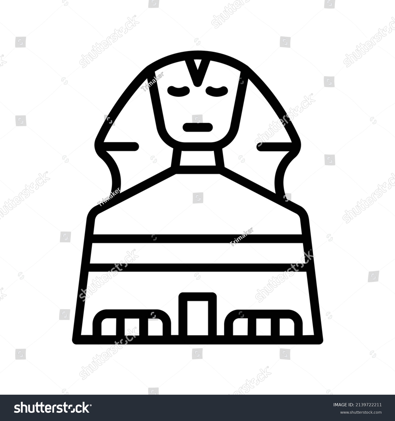 Sphinx Icon Line Art Style Design Stock Vector (Royalty Free ...